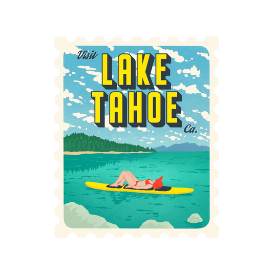 Lake Tahoe Retro Stamp Sticker