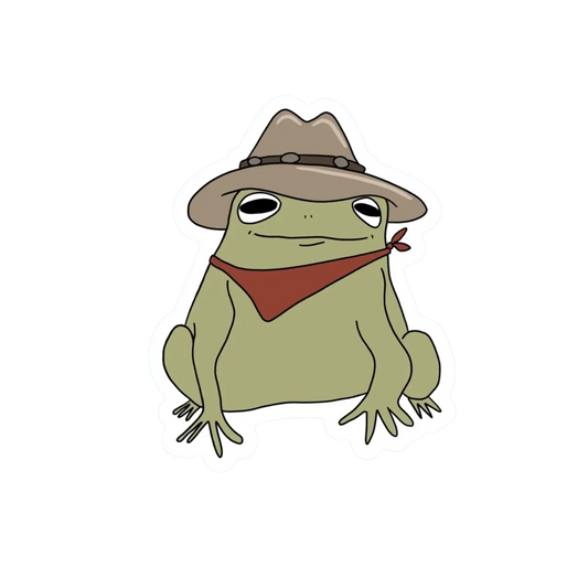 LITTLE COWBOY FROG STICKER