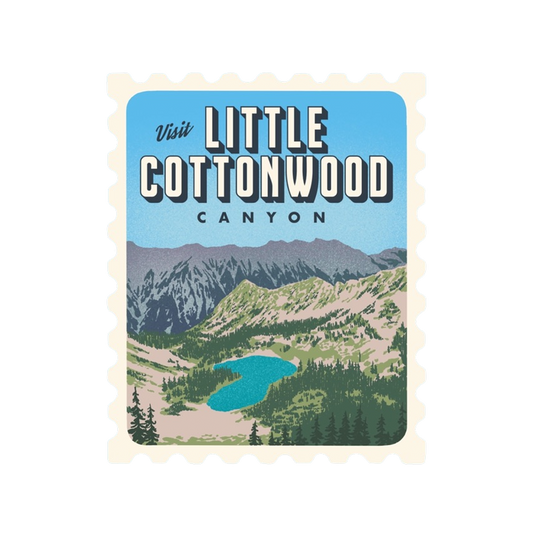 Little Cottonwood Canyon Retro Stamp Sticker