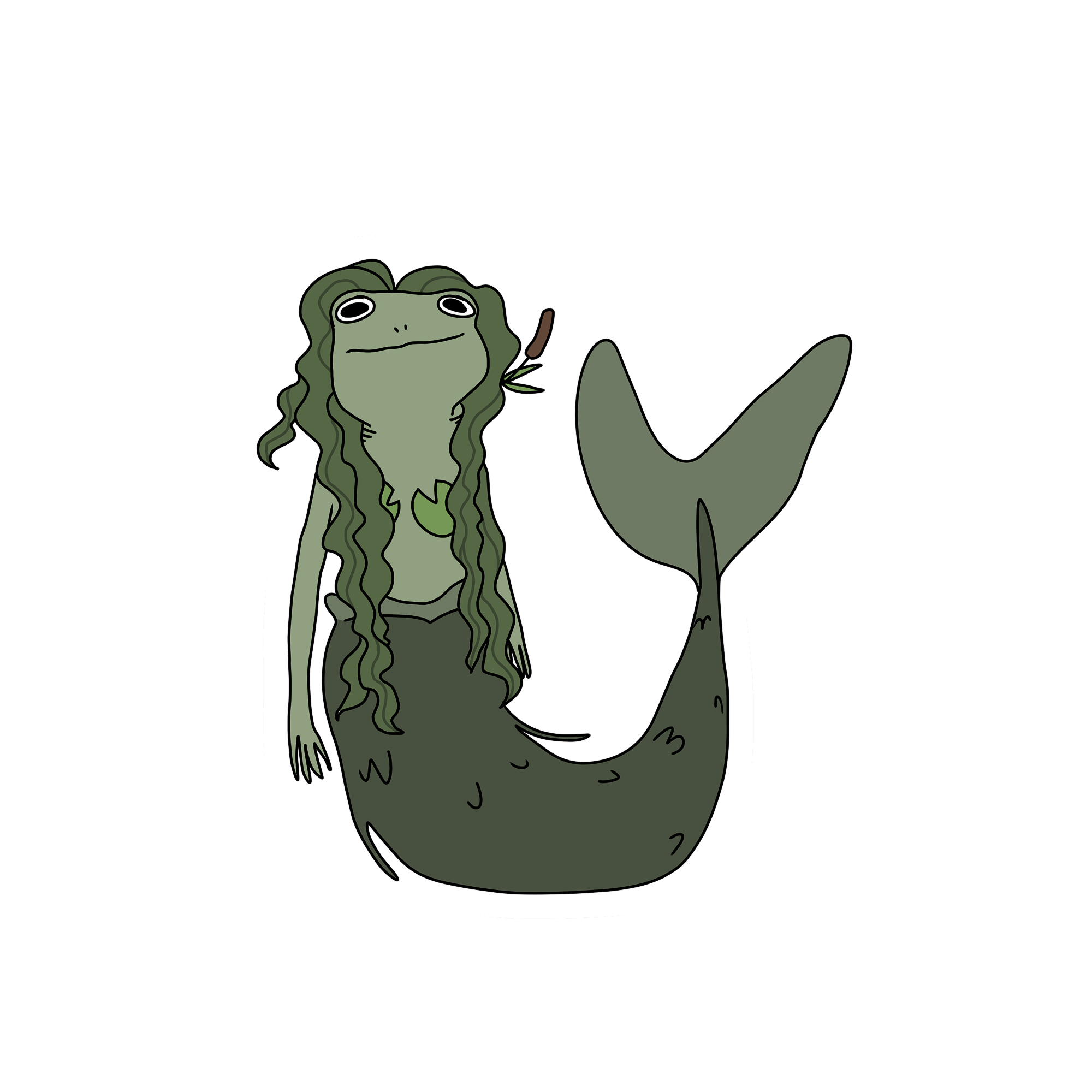 MERMAID FROG STICKER – Blue Bison Apparel