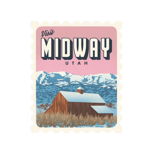 Midway Retro Stamp Sticker