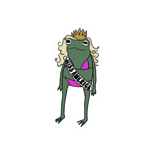 MISS AMERICA FROG STICKER