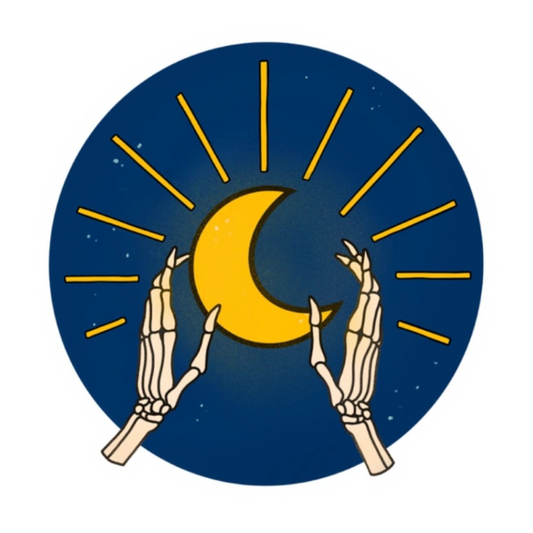 Moon Hands Sticker