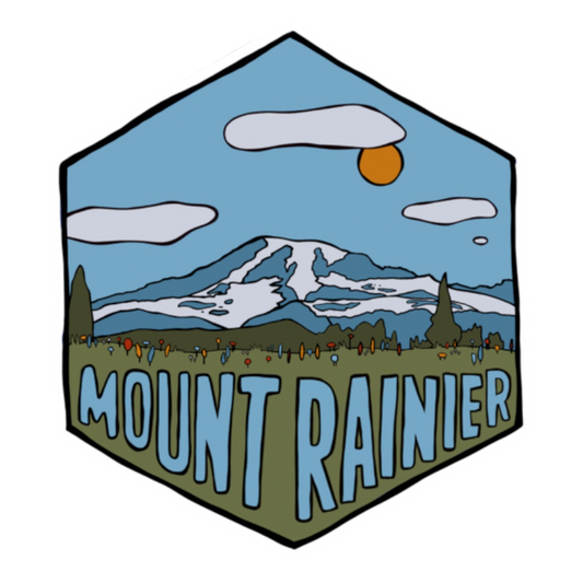 Mount Rainier Washington Hexagon Sticker