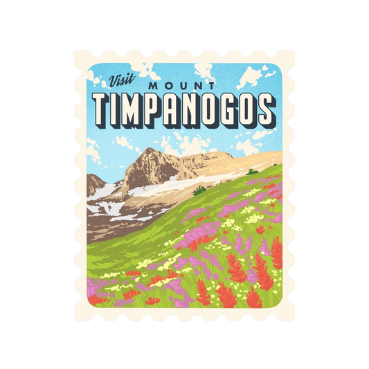 Mount Timpanogos Retro Stamp Sticker