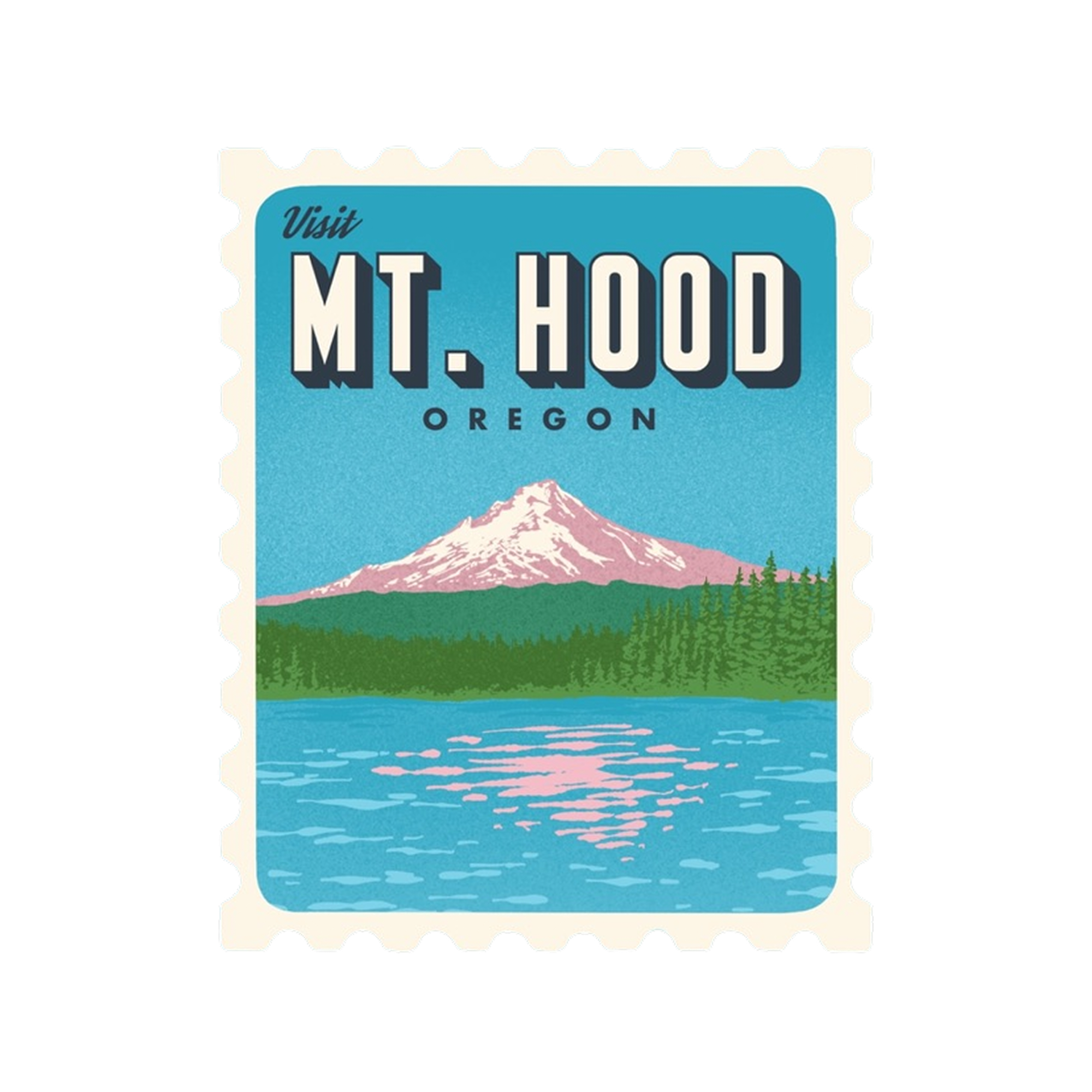Mountfield Sticker Mt. Hood Retro Stamp Sticker – Blue Bison Apparel