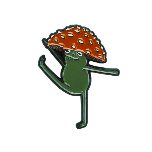 MUSHROOM HAT DANCER FROG PIN