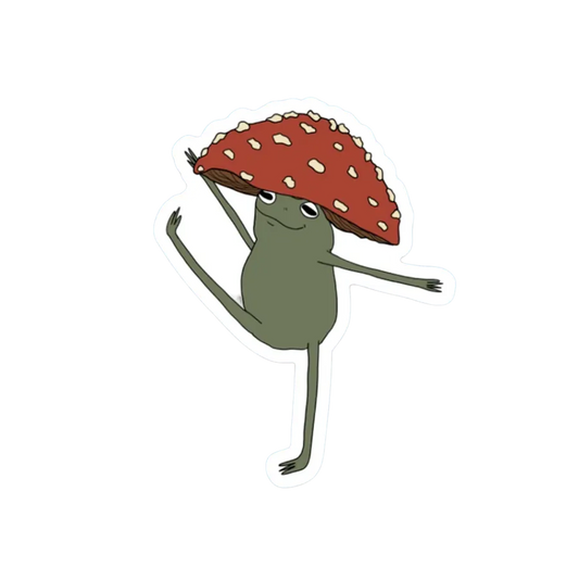 MUSHROOM HAT DANCER FROG STICKER