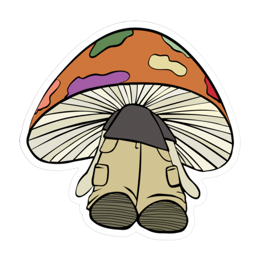 Mushroom Head Orange Sticker