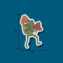Load image into Gallery viewer, Frog Hunting For Mushrooms Sticker
