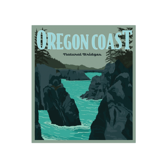 Oregon Coast Natural Bridges Poster Sticker