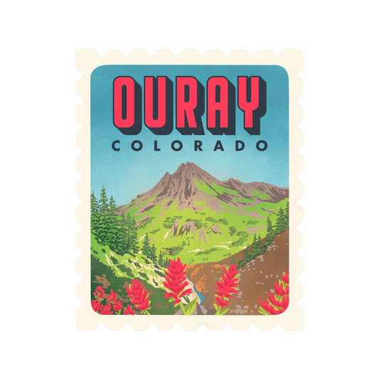Ouray CO Retro Stamp Sticker
