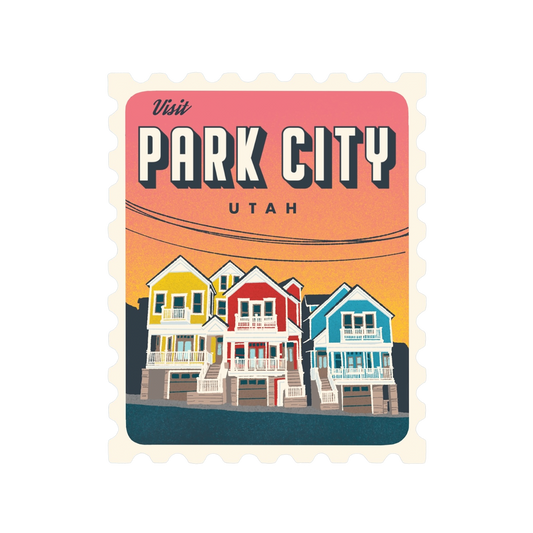 Park City Main Sunset Retro Stamp Sticker