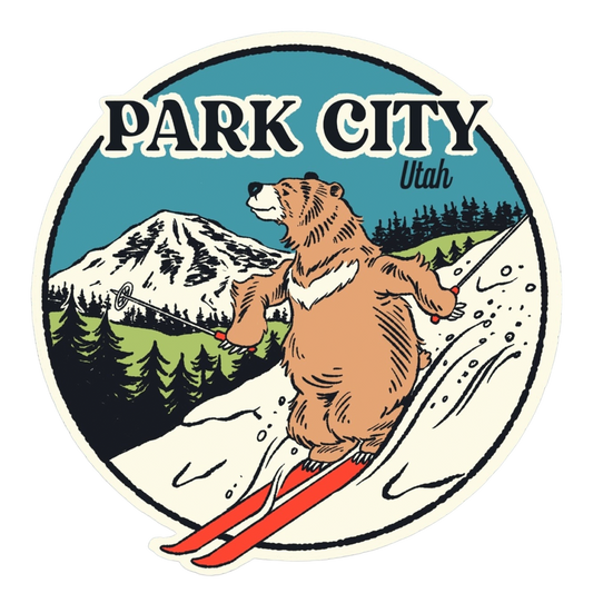 Park City Ski Bear Sticker