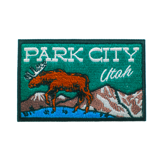 Park City Utah Moose Retro Style Patch