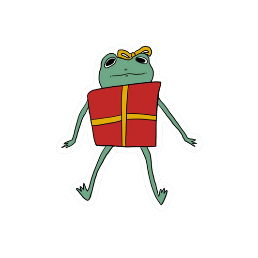PRESENT FROG STICKER