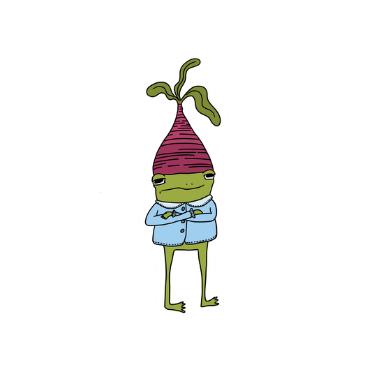 RADISH HAT FROG STICKER