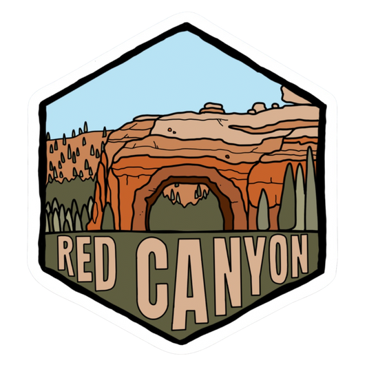 Red Canyon Dixie National Forest Utah Hexagon Sticker