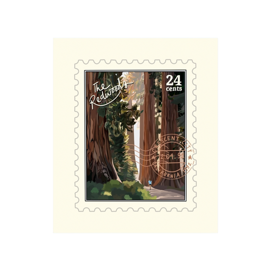 Redwoods California Stamp Sticker