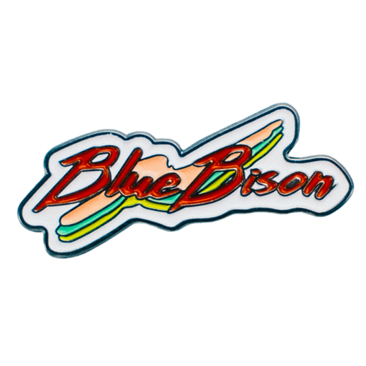 Retro Blue Bison Pin