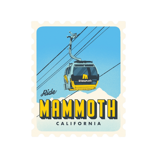 Ride Mammoth Gondola Retro Stamp Sticker
