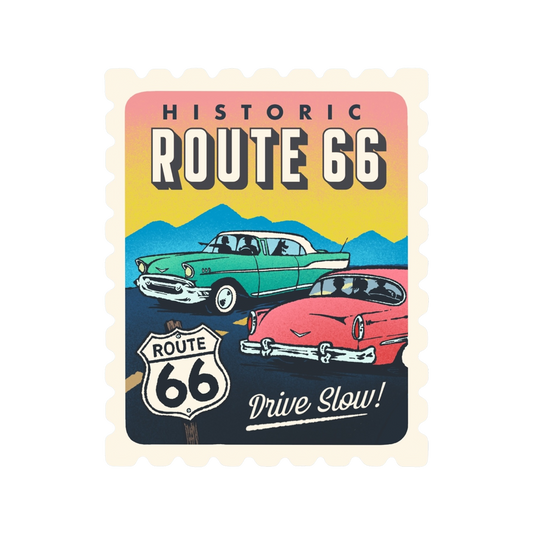 Route 66 Retro Stamp Sticker