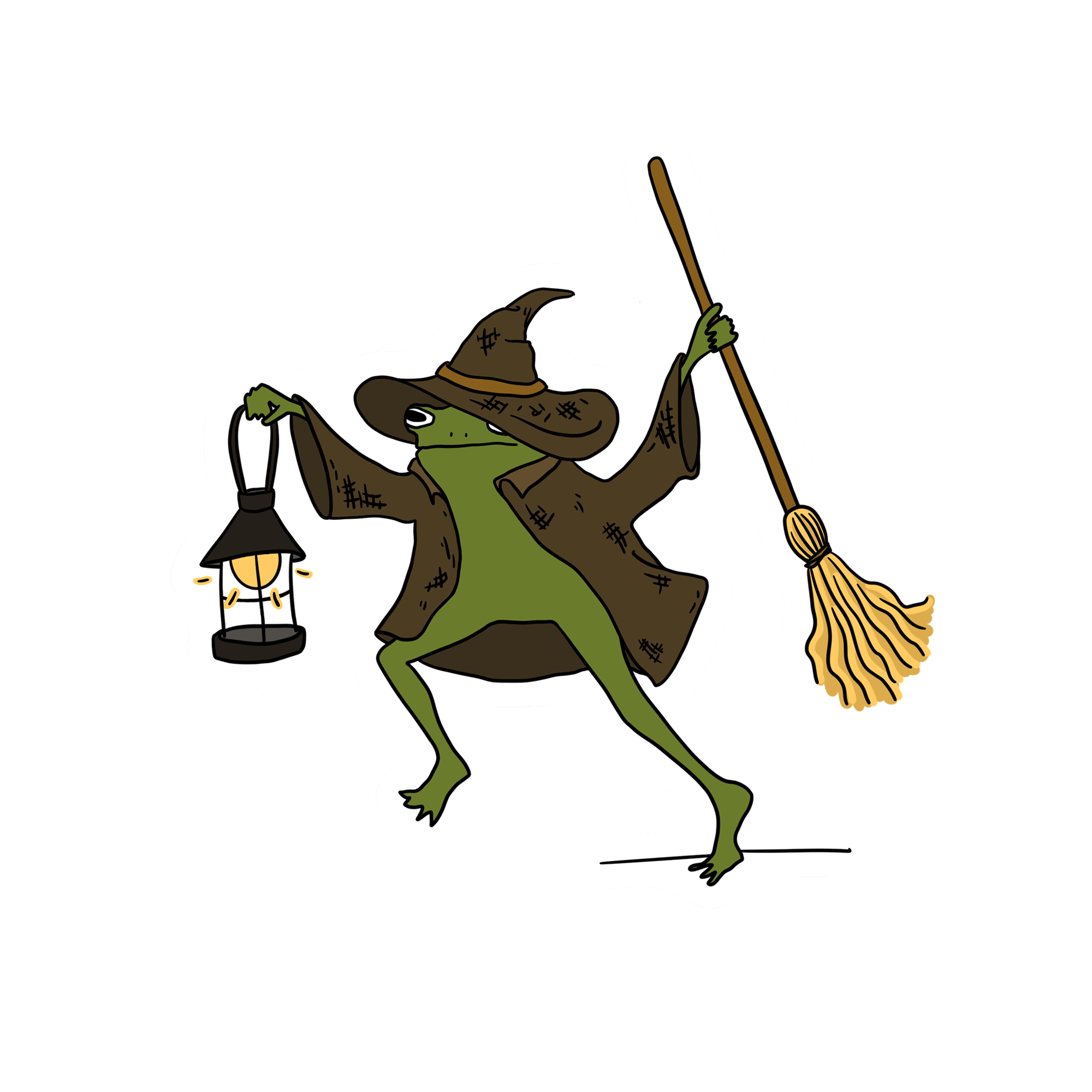 RUNNING WITCH FROG STICKER – Blue Bison Apparel