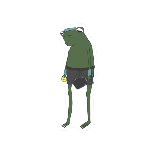 SAD PICKLE BALL FROG STICKER