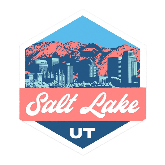 Salt Lake City Pink Hexagon Sticker