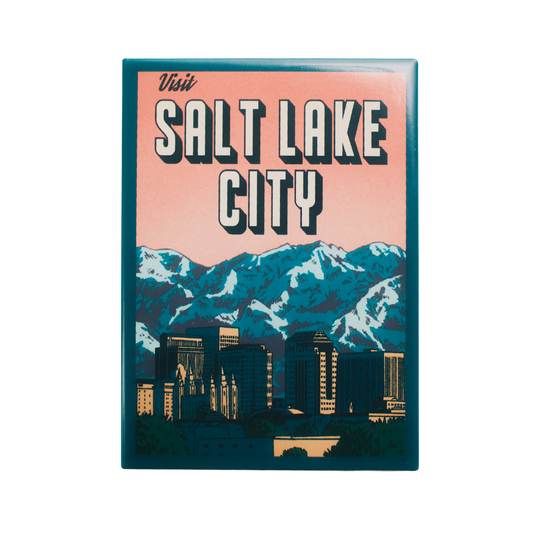 Salt Lake City Retro Fridge Magnet