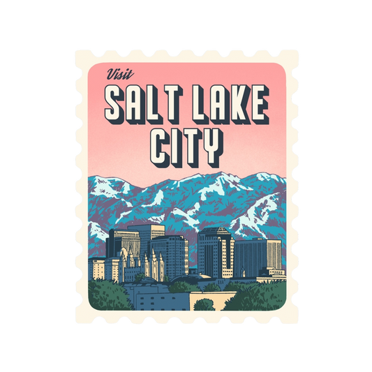 Salt Lake City Retro Stamp Sticker