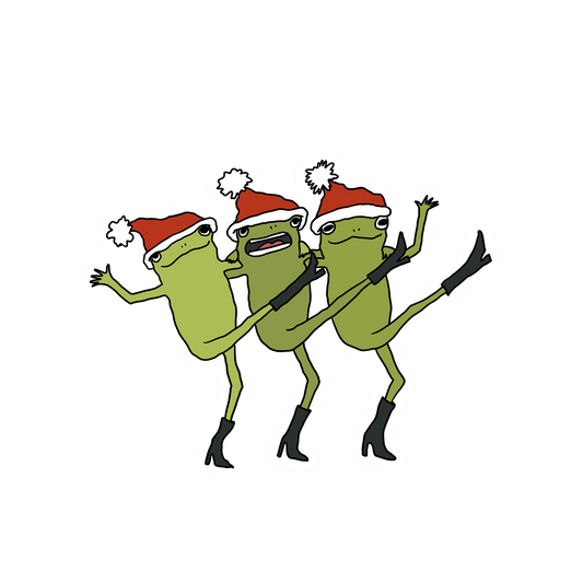 SANTA CLUELESS FROGS STICKER