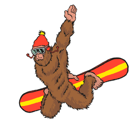 Sasquatch Snowboarder Sticker