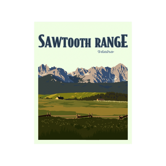 Sawtooth Range Poster Sticker