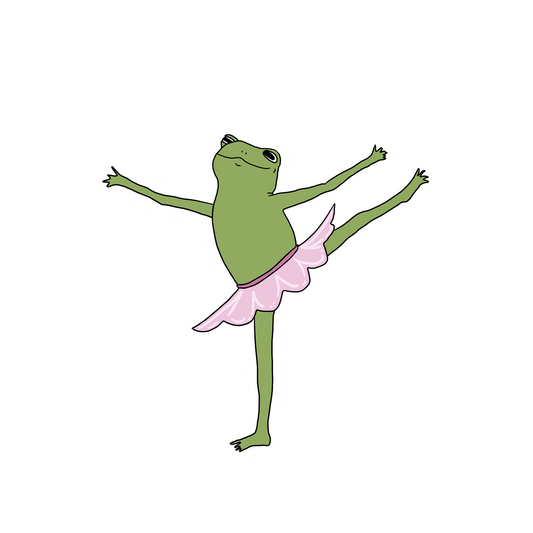 SIDE LEG LIFT BALLERINA FROG STICKER