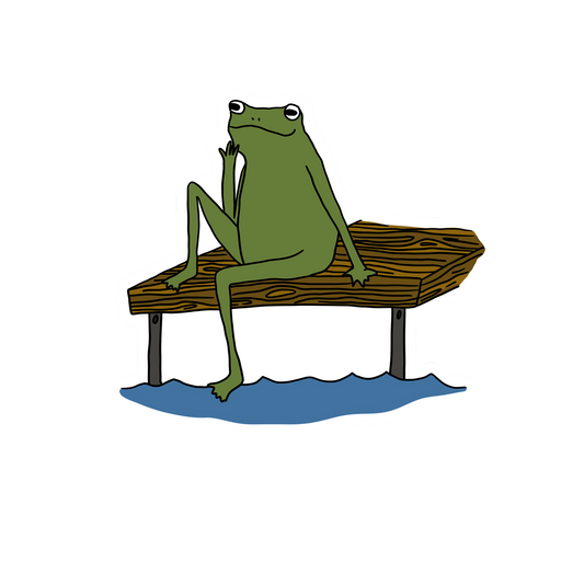 SITTING ON THE DOCK FROG STICKER