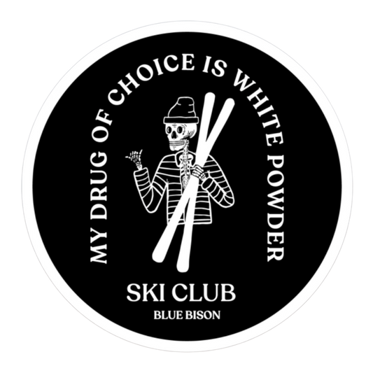 Ski Club Black Vinyl Sticker