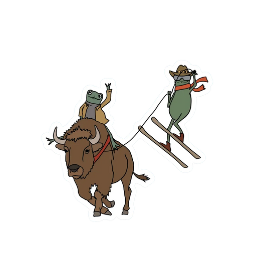 SKIJORING FROGS STICKER