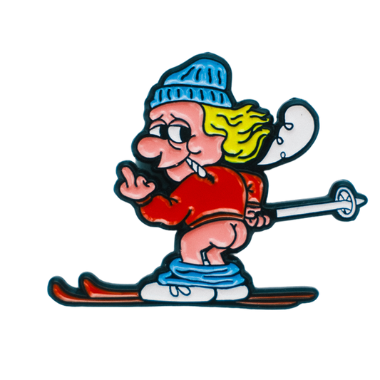 Smoking Ski Bum Pin