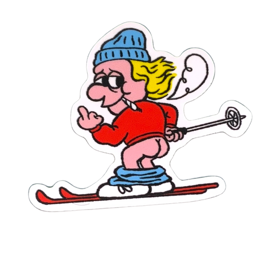 Smoking Ski Bum Sticker