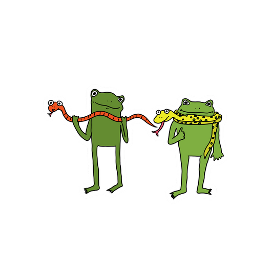 SNAKE SCARF FROG STICKER