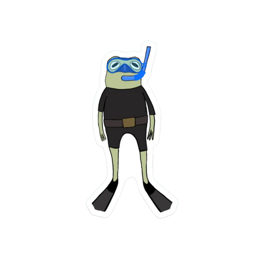 SNORKELING FROG STICKER
