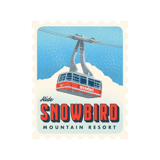Snowbird Resort Retro Stamp Sticker