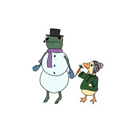 SNOWMAN FROG WITH DUCK STICKER