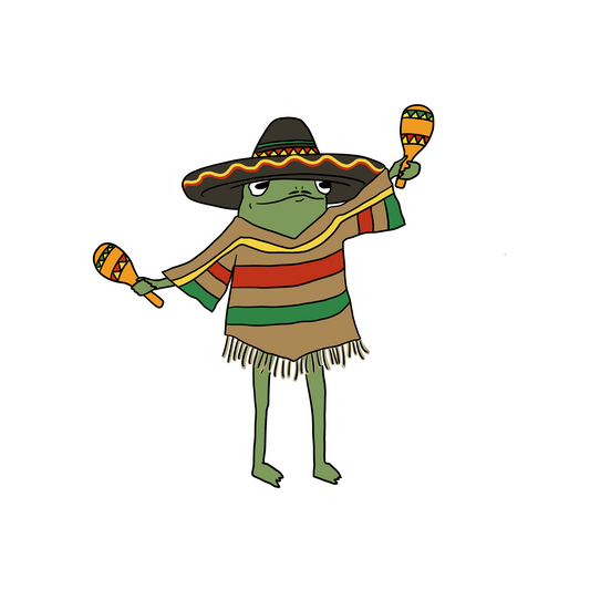 SOMBRERO FROG STICKER