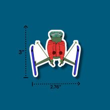 Load image into Gallery viewer, Spread Eagle Skier Frog Sticker (P18)
