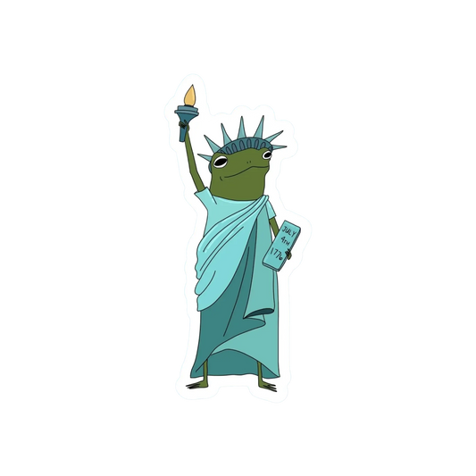 STATUE OF LIBERTY FROG STICKER