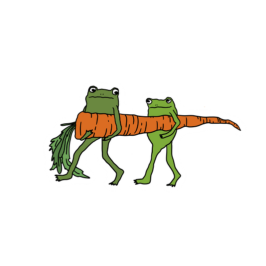 STEALING A CARROT FROGS STICKER