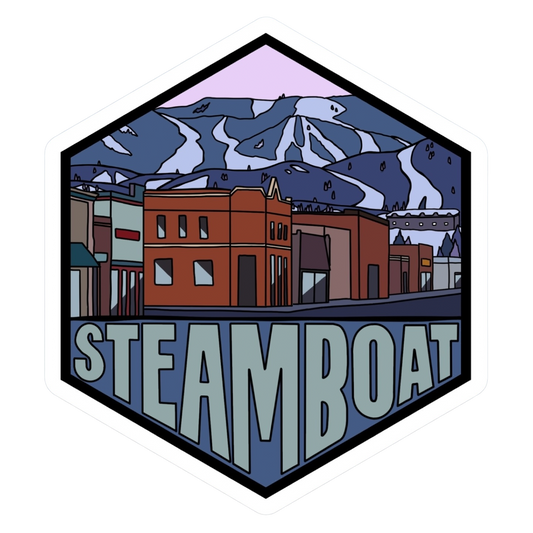 Steamboat Colorado Hexagon Sticker