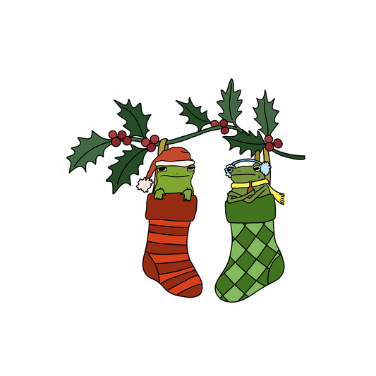 STOCKING FROGS STICKER